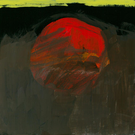 Maisema, 2023, acrylic on board, 15cm x 15cm