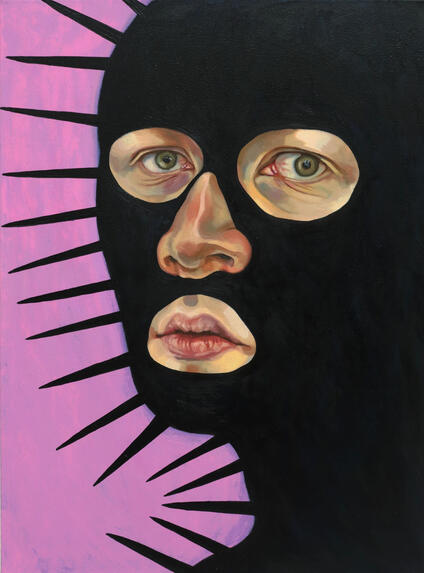 Rakkauden Lähettilään Haarniska, 2024, oil on canvas, 90cm x 65,5cm