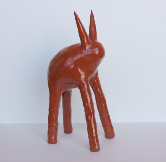 Eläin 2, 2025, polymer clay, paint and varnish, 19cm x 9,5cm x 7cm